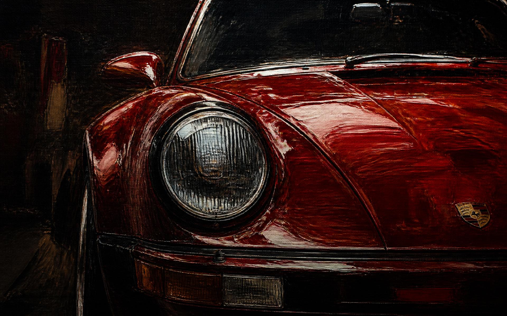 Sana Solanki painting a Porsche in her Dubai studio